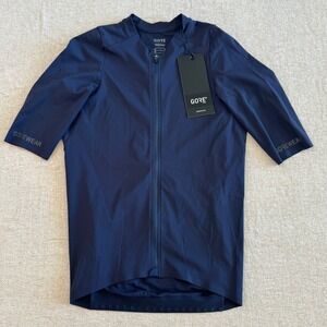 Gore Wear Distance Cycling Jersey Mens XS Navy Blue Short Sleeve Shirt Zip NWT